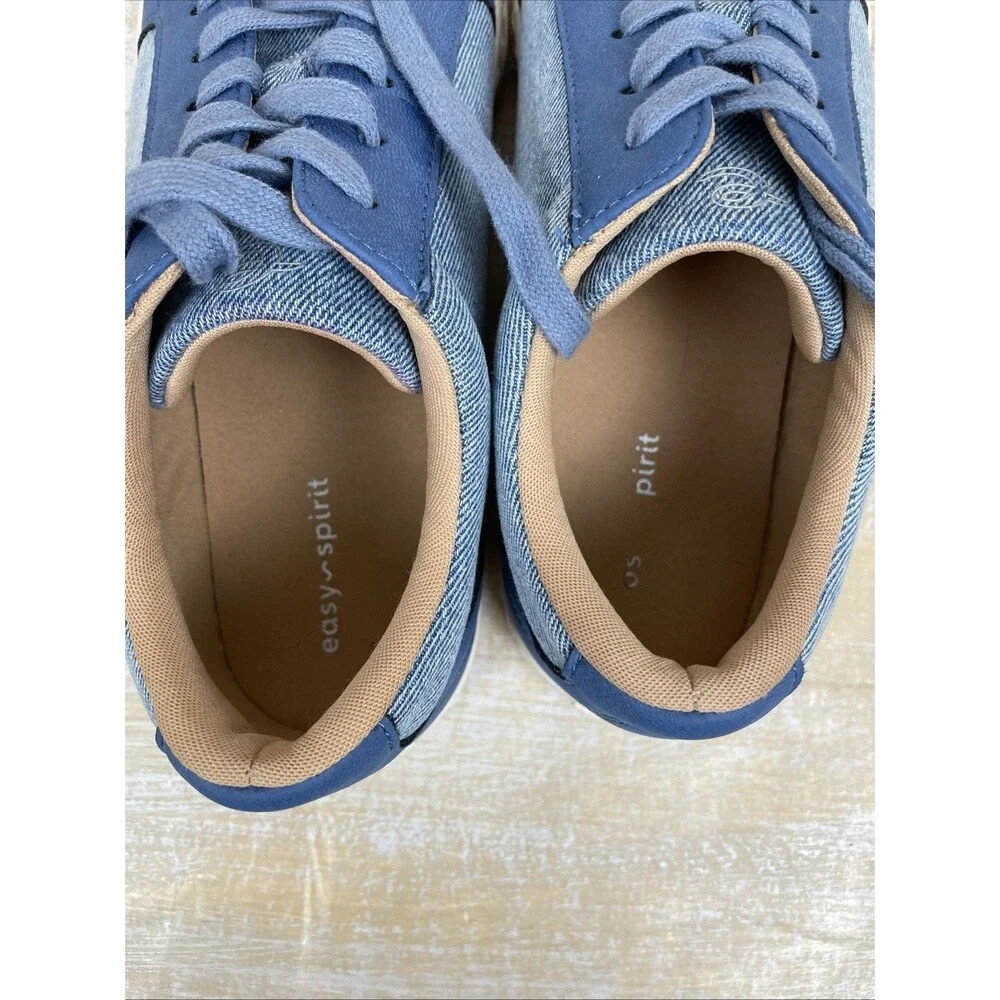 Easy Spirit Lorna Women's Size 9M Blue Denim Twill-Sneakers Low-Top Lace